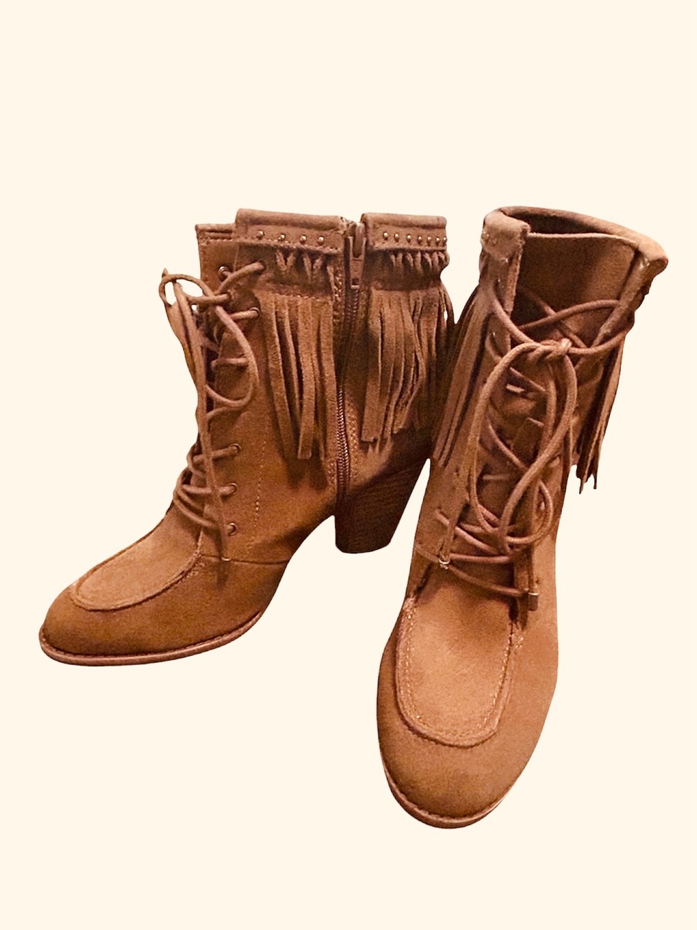 Gianni Bini Suede Fringe Ankle Booties